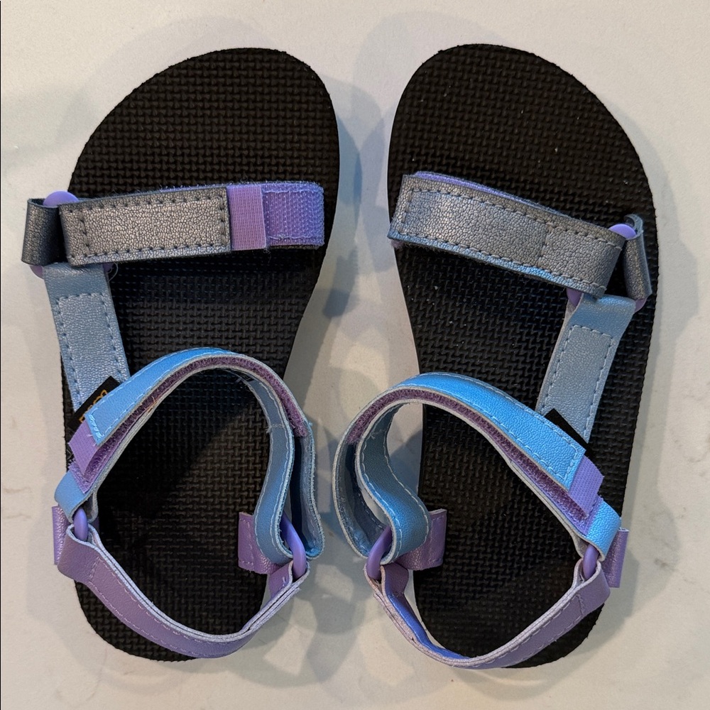Teva Kids Sandals in Black with Blue and Purple Straps